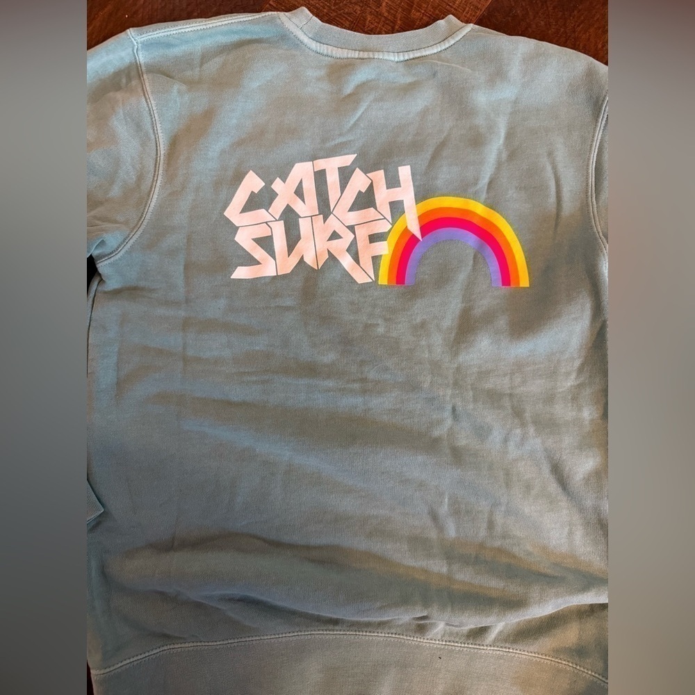 Catch surf mint green rainbow logo sweatshirt size small - Picture 3 of 6